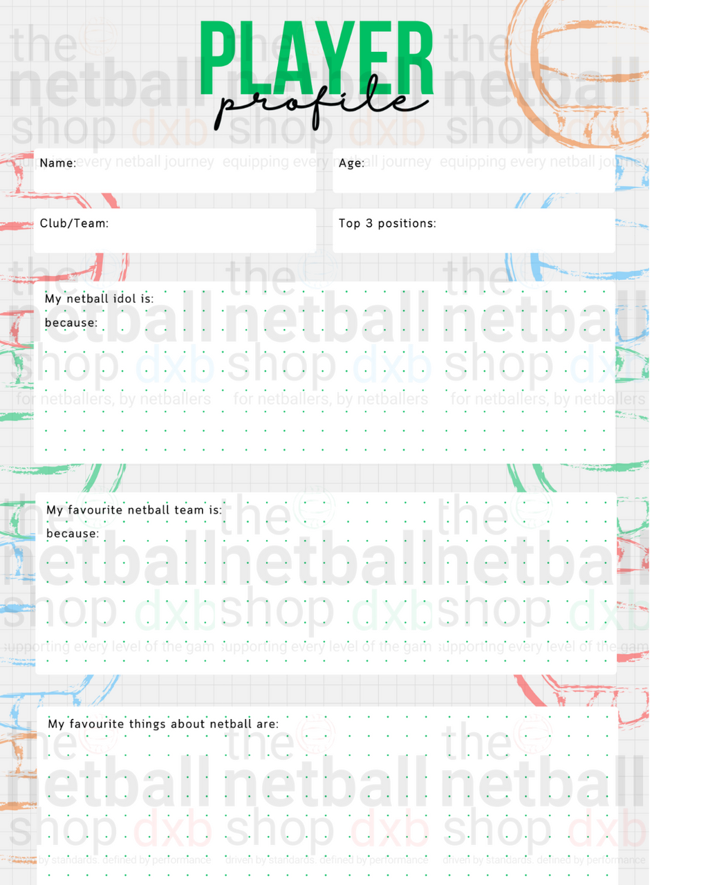 Player - Performance Player Journal