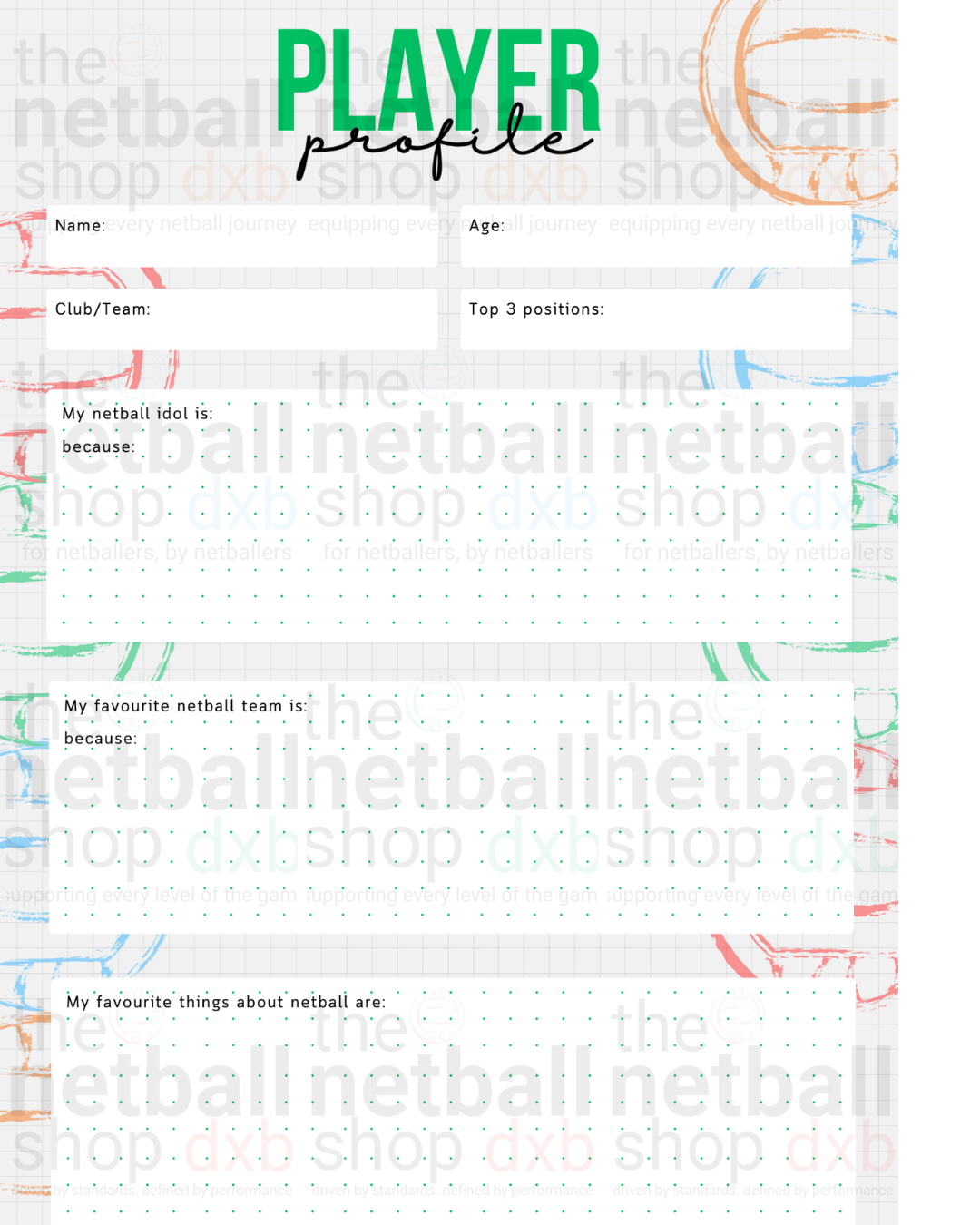 Player - Performance Player Journal