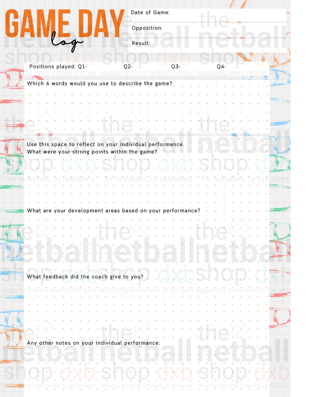 Player - Performance Player Journal
