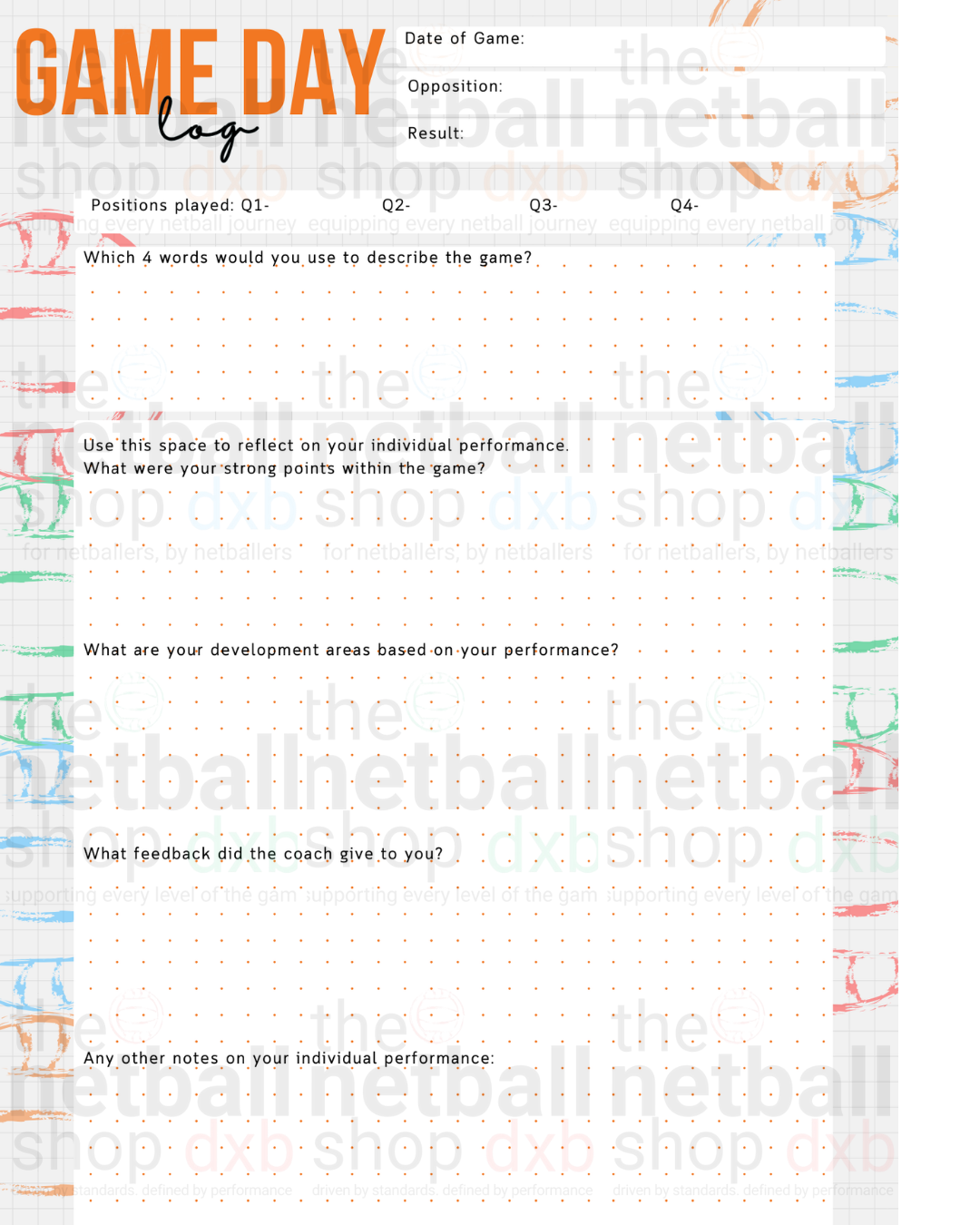 Player - Performance Player Journal