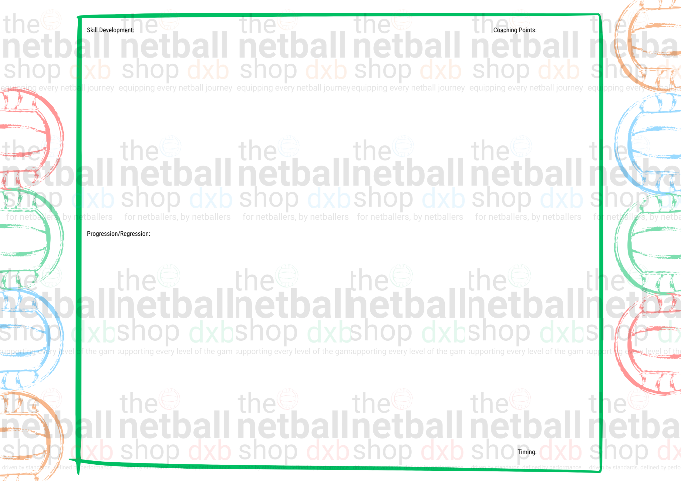 Coaches - Blank Session Plan Template